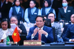 Thủ tướng Phạm Minh Chính tham dự và phát biểu tại Hội nghị Cấp cao ASEAN-Trung Quốc lần thứ 28. (Ảnh: Dương Giang/TTXVN)
