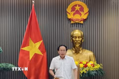 Phó Thủ tướng Lê Tiến Châu phát biểu tại cuộc họp. (Ảnh: Diệp Trương/TTXVN)