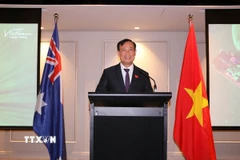 Thượng tướng Lê Tấn Tới, Ủy viên Trung ương Đảng, Ủy viên Ủy ban Thường vụ Quốc hội, Chủ nhiệm Ủy ban Quốc phòng, An ninh và Đối ngoại của Quốc hội phát biểu khai mạc Lễ kỷ niệm. (Ảnh: Thanh Tú/TTXVN)