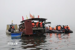 Tỉnh Lào Cai dồn lực huy động các lực lượng tìm kiếm các nạn nhân mất tích. (Ảnh: Đinh Thùy/TTXVN)