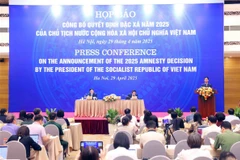 Quang cảnh buổi họp báo. (Ảnh: Phạm Kiên/TTXVN)