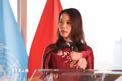 Thứ trưởng Bộ Ngoại giao Nguyễn Minh Hằng chủ trì khai mạc Triển lãm ảnh về đất nước, con người Việt Nam. (Ảnh: Thanh Tuấn/TTXVN)