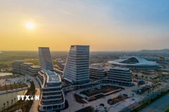 Công trình Trung tâm Chính trị Hành chính và công trình Trung tâm Hội nghị-Biểu diễn thành phố Hải Phòng. (Ảnh: Hoàng Ngọc/TTXVN)