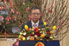 Đại sứ Việt Nam tại Trung Quốc Phạm Thanh Bình phát biểu tại chương trình “Xuân Quê hương 2026.” (Ảnh: Hải Yến/TTXVN)