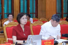 Đồng chí Vũ Việt Trang, Ủy viên Ban Thường vụ Đảng ủy các cơ quan Đảng Trung ương, Bí thư Đảng ủy, Tổng Giám đốc Thông tấn xã Việt Nam, Phó trưởng Ban Tuyên giáo Trung ương dự hội nghị. (Ảnh: Phương Hoa/TTXVN)