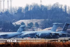 Căn cứ không quân Osan ở Pyeongtaek, Hàn Quốc, ngày 6/3/2026. (Ảnh: Yonhap/TTXVN)