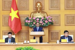Thủ tướng Phạm Minh Chính kết luận buổi tọa đàm với các doanh nghiệp Nhật Bản đang đầu tư tại Việt Nam. (Ảnh: Dương Giang/TTXVN)