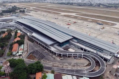Sau hơn 2 năm triển khai, Nhà ga T3 đã hoàn thành đúng dịp Kỷ niệm 50 năm Giải phóng miền Nam, thống nhất đất nước. (Ảnh: TTXVN phát)