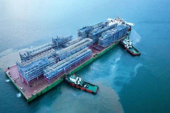 Gần 2.000 tấn Module “Made in Vietnam” do Doosan Vina sản xuất lên đường đến thị trường Hoa Kỳ. (Nguồn: TTXVN phát)