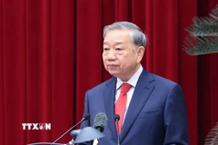 Tổng Bí thư Tô Lâm phát biểu khai mạc Hội nghị lần thứ hai Ban Chấp hành Trung ương Đảng khóa XIV. (Ảnh: Thống Nhất/TTXVN)