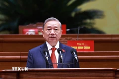 Tổng Bí thư Tô Lâm phát biểu bế mạc Đại hội XIV của Đảng. (Nguồn: TTXVN)