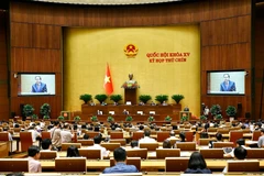 Chủ tịch Quốc hội Trần Thanh Mẫn phát biểu kết thúc phiên chất vấn và trả lời chất vấn. (Ảnh: Doãn Tấn/TTXVN)