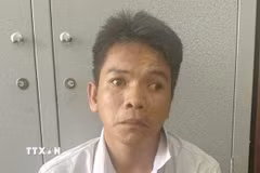 Đối tượng Ngô Hoàng Phương tại cơ quan Công an. (Nguồn: TTXVN phát)