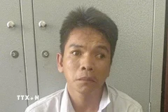 Đối tượng Ngô Hoàng Phương tại cơ quan Công an. (Nguồn: TTXVN phát)