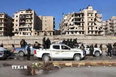Các lực lượng an ninh Syria được triển khai tại tỉnh Aleppo ngày 10/1/2026. (Nguồn: THX/TTXVN)