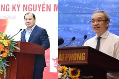 Hai Thứ trưởng Bộ Văn hóa, Thể thao và Du lịch: ông Lê Hải Bình (trái) và ông Phan Tâm. (Nguồn: TTXVN)