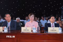 Đồng chí Vũ Việt Trang, Ủy viên Ban Thường vụ Đảng ủy các cơ quan Đảng Trung ương, Phó Trưởng Ban Tuyên giáo và Dân vận Trung ương, Bí thư Đảng ủy, Tổng Giám đốc Thông tấn xã Việt Nam dự khai mạc Hội báo toàn quốc 2026. (Ảnh: Minh Quyết/TTXVN)