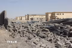 Đống đổ nát do giao tranh tại Kandahar, Afghanistan ngày 28/2/2026. (Nguồn: THX/TTXVN)