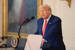 Tổng thống Mỹ Donald Trump phát biểu tại một sự kiện ở Nhà Trắng ngày 8/5/2025. (Ảnh: THX/TTXVN)