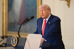 Tổng thống Mỹ Donald Trump phát biểu tại một sự kiện ở Nhà Trắng ngày 8/5/2025. (Ảnh: THX/TTXVN)
