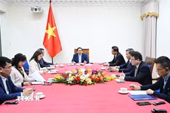 Thủ tướng Phạm Minh Chính điện đàm với Tổng thống Các Tiểu vương quốc Arab thống nhất (UAE) Sheikh Mohammed bin Zayed Al-Nahyan. (Ảnh: Dương Giang/TTXVN)