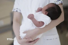 Trẻ sơ sinh tại bệnh viện tỉnh Aichi, Nhật Bản tháng 2/2025. (Nguồn: Kyodo/TTXVN)
