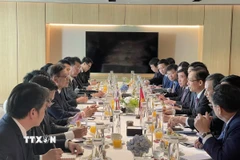 Quang cảnh cuộc hội đàm giữa Bộ trưởng Ngoại giao Lê Hoài Trung (bên phải) và Bộ trưởng Ngoại giao Thái Lan Sihasak Phuangketkeow. (Ảnh: TTXVN phát)