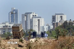 Hệ thống phòng thủ tên lửa Vòm Sắt được triển khai gần Tel Aviv, Israel. (Nguồn: THX/TTXVN)
