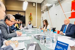 Quang cảnh buổi làm việc. (Ảnh: Tâm Hằng/TTXVN)