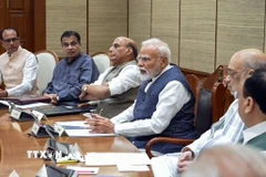 Thủ tướng Ấn Độ Narendra Modi chủ trì cuộc họp Nội các liên bang ở New Delhi ngày 7/5/2025. (Ảnh: ANI/TTXVN)