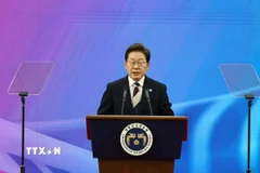 Tân Tổng thống Hàn Quốc Lee Jae Myung tại lễ nhậm chức ở Seoul ngày 4/6/2025. (Ảnh: THX/TTXVN)