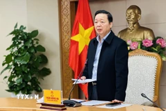 Phó Thủ tướng Trần Hồng Hà, Phó Trưởng ban thường trực Ban Chỉ đạo Phòng thủ dân sự quốc gia phát biểu chỉ đạo tại cuộc họp. (Ảnh: Việt Đức/TTXVN)