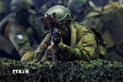 Binh sỹ Đức trong một cuộc tập trận. (Ảnh: Reuters/TTXVN)