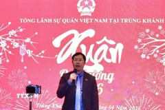 Tổng Lãnh sự Bùi Nguyên Long phát biểu tại chương trình. (Nguồn: TTXVN phát)
