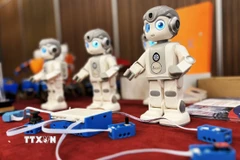 Sản phẩm công nghệ và đổi mới sáng tạo được trưng bày tại một hội thảo về khoa học công nghệ và đổi mới sáng tạo trình độ quốc tế tại Cần Thơ. (Ảnh: Ánh Tuyết/TTXVN)