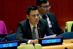 Đại sứ Đặng Hoàng Giang, Trưởng Phái đoàn thường trực Việt Nam tại Liên hợp quốc, phát biểu tại phiên thảo luận. (Ảnh: Hoài Thanh/TTXVN)
