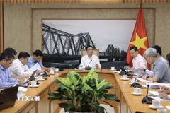 Phó Thủ tướng Hồ Quốc Dũng họp về đơn giản hóa thủ tục xuất khẩu sầu riêng. (Ảnh: TTXVN)
