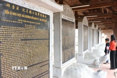 Nhà bia đề danh Tiến sỹ nho học trấn Hải Dương (1075-1919). (Ảnh: Mạnh Minh/TTXVN)