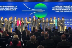 Lễ chuyển giao vai trò Đồng Chủ tịch Chương trình Đông Nam Á của OECD (SEARP) giữa Australia, Việt Nam và Canada, Philippines. (Ảnh: TTXVN phát)