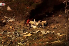 Hiện trường vụ nổ nhà máy thuốc nổ quân sự Accurate Energetic Systems ở Mỹ. (Nguồn: Ảnh cắt từ video hiện trường)
