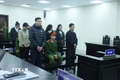 Các bị cáo tại phiên tòa. (Ảnh: Kim Anh/TTXVN)