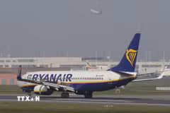 Máy bay của hãng hàng không Ryanair. (Nguồn: THX/TTXVN)