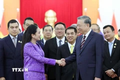 Tổng Bí thư Tô Lâm tiếp Thủ tướng Thái Lan Paetongtarn Shinawatra. (Ảnh: Thống Nhất/TTXVN)