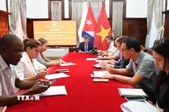 Toàn cảnh buổi họp báo. (Ảnh: Việt Hùng/TTXVN)