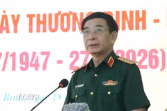 Đại tướng Phan Văn Giang, Ủy viên Bộ Chính trị, Phó Thủ tướng Chính phủ, Bộ trưởng Bộ Quốc phòng phát biểu. (Ảnh: Thùy Dung/TTXVN)