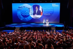 Thủ tướng Phạm Minh Chính phát biểu tại Diễn đàn Tài chính và Kinh tế xanh của Hội nghị Đại dương Liên hợp quốc lần thứ ba (UNOC 3). (Ảnh: Dương Giang/TTXVN)