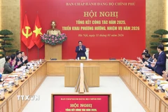 Sáng 11/1, tại Hà Nội, đồng chí Phạm Minh Chính, Ủy viên Bộ Chính trị, Bí thư Đảng uỷ, Thủ tướng Chính phủ chủ trì Hội nghị tổng kết công tác năm 2025 và triển khai phương hướng, nhiệm vụ năm 2026 của Ban Chấp hành Đảng bộ Chính phủ. (Ảnh: Dương Giang/TTXVN)