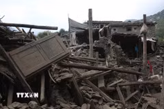 Thiệt hại sau động đất tại huyện Nurgal, tỉnh Kunar, Afghanistan, ngày 1/9/2025. (Nguồn: THX/TTXVN)