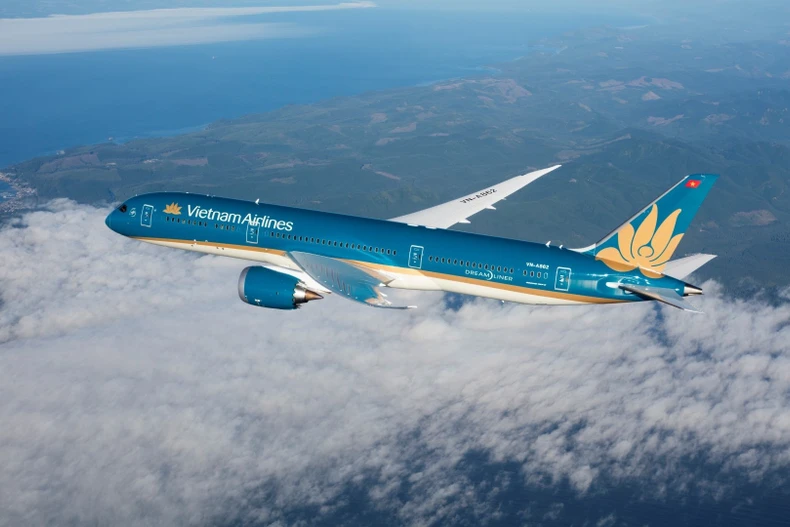 Máy bay của Hãng hàng không Vietnam Airlines đi châu Âu đã điều chỉnh đường bay qua không phận Israel và Iran. (Ảnh: PV/Vietnam+)