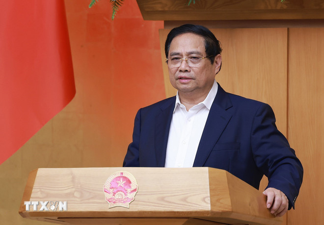 นายกรัฐมนตรี Pham Minh Chinh เป็นประธานการประชุมพิเศษของรัฐบาลเกี่ยวกับการตรากฎหมายในเดือนกันยายน พ.ศ. 2568 (ภาพ: Duong Giang/VNA) ttxvn-thu-tuong-chu-tri-phien-hop-chinh-phu-chuyen-de-ve-xay-dung-phap-luat-thang-9-nam-2025-084108800-8262138.jpg